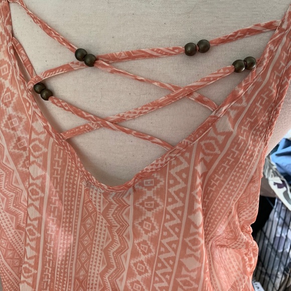 Coral tank top with beaded detailed back - Picture 2 of 3